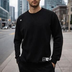 Hurley Mens Crewneck Sweatshirt Black XL Casual Pullover Streetwear